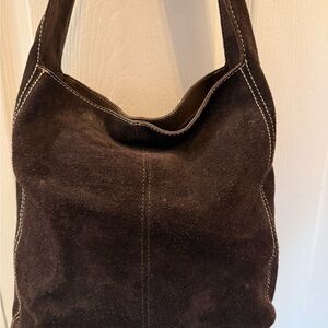 Old Navy Dark Brown Suede Hobo Bag